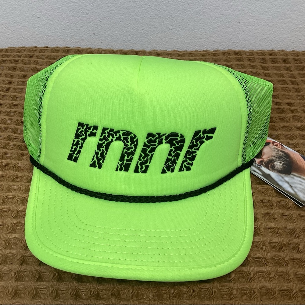 RNNR Hat Mesh StrapBack Cap Running Front Panel Neon Yellow Lightweight UPF 40 - Picture 2 of 6